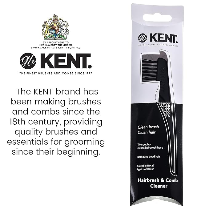 Kent LPC2 Hair Brush Cleaning Tool and Hairbrush Cleaner Rake for Hair Removal, and Brush Rake for Removing Hairs and Dandruff from Brushes, Combs and Grooming Tools
