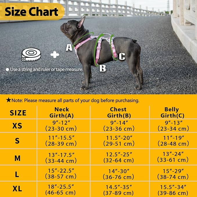 Escape Proof Dog Harness, Escape Artist Harness, Fully Reflective Harness with Padded Handle, Breathable,Durable, Adjustable Vest for Medium Dogs Walking, Training, and Running Gear (Pink,M)