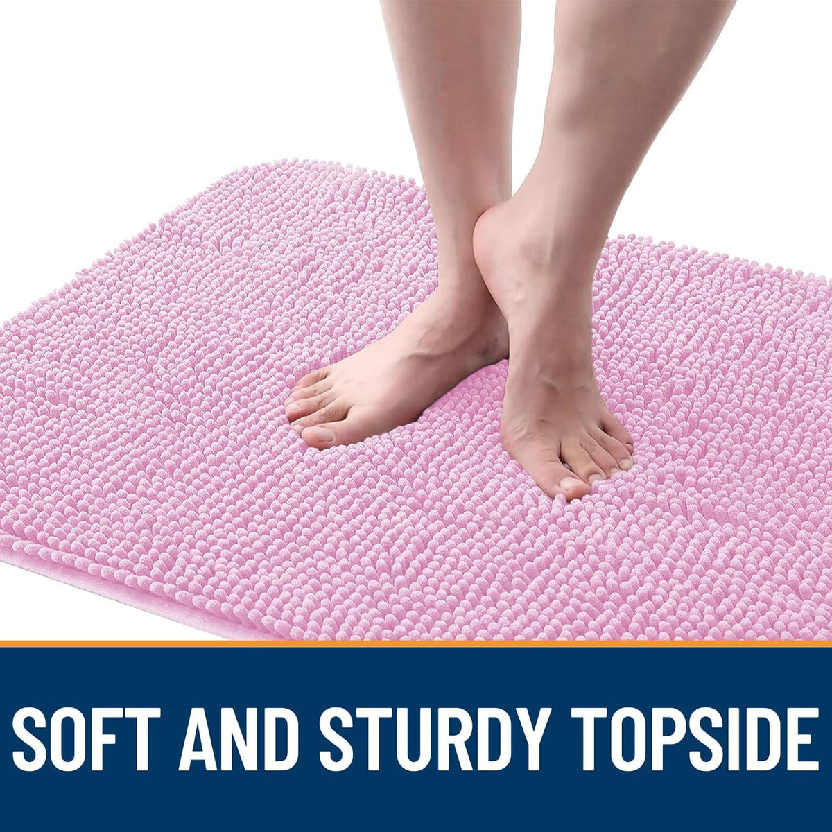 OLANLY Dog Door Mat for Muddy Paws 47x24, Absorbs Moisture and Dirt, Absorbent Non-Slip Washable Doormat, Quick Dry Chenille Mud Mat for Dogs, Entry Indoor Entryway Carpet for Inside Floor, Pink
