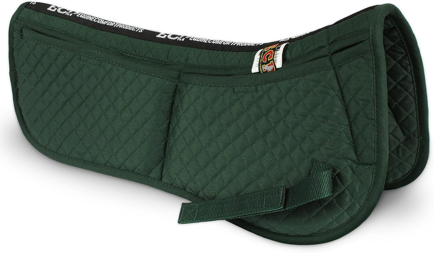 ECP Equine Comfort Products Adjustable Shock Absorbing Memory Foam Half Saddle Pad, Injury Prevention & Pressure Relief, Customizable Fit, Breathable for All Riding Styles