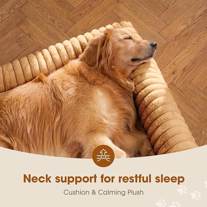 Czpalo Elevated Dog Bed with Removable Bolster Cushion Mat, Raised Pet Cot for Large Sized Dogs with Breathable & Washable Mesh, Indoor & Outdoor Pet Hammock with Skid-Resistant Feet.