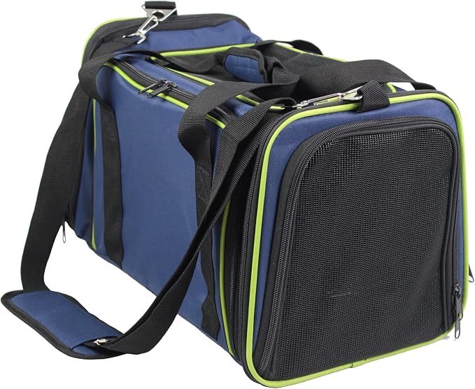 EliteField Expandable Soft Pet Carrier (3 Year Warranty, Airline Approved), Multiple Sizes and Colors Available (20" L x 12" W x 11" H, Navy Blue)