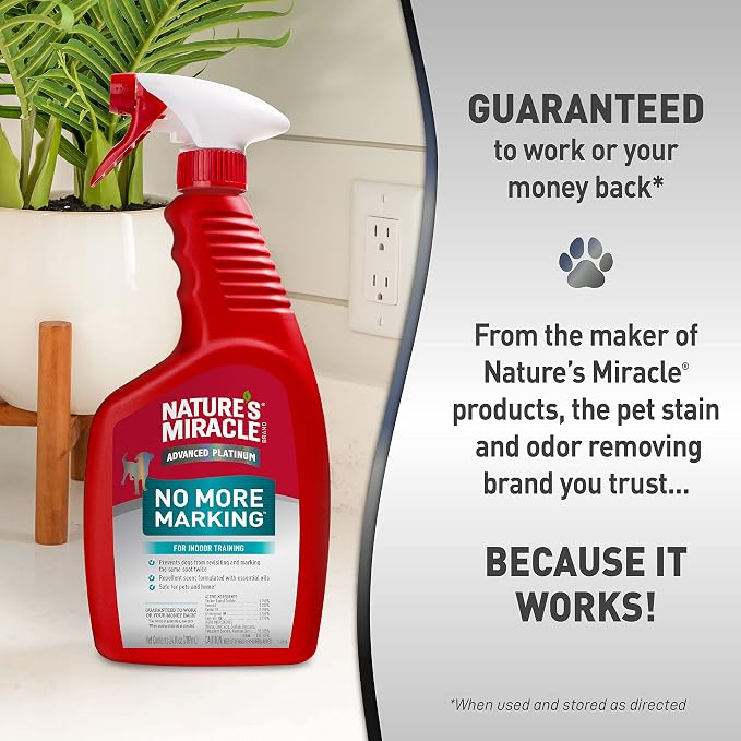 Nature's Miracle Advanced Platinum No More Marking Bundle Advanced Platinum No More Marking 128oz Bottle & 24oz Sprayer. Helps Discourage Repetitive Pet Marking