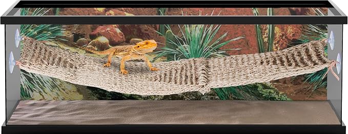 PENN-PLAX Reptology Lizard Lounger Bridge – 100% Natural Seagrass Fiber – Great for Bearded Dragons, Anoles, Geckos, and Other Reptiles – Extra-Extra Large