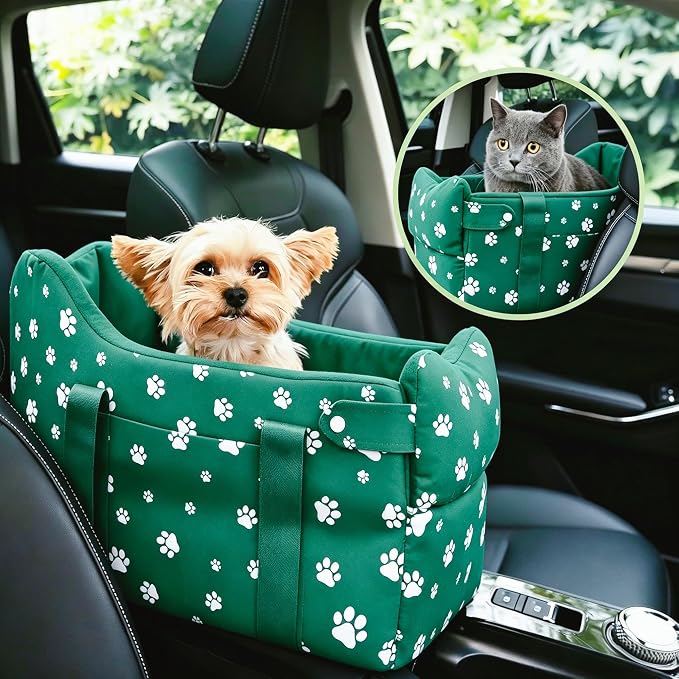 Small Dog Car Seat for Center Console, Wilderness Green | Cullaby Small Dog Car Seat for Center Console,
