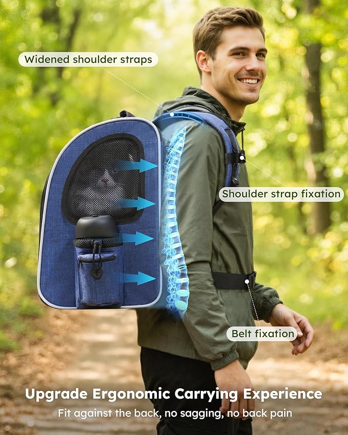 pecute Cat Backpack Visiable, Cat Carrier Expandable with Acrylic Window