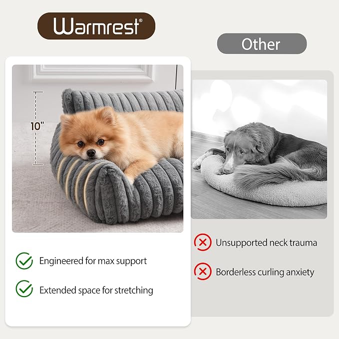 Cat Couch for Pets, Cute Small Dog Couch Bed with Cozy Soft Faux Rabbit Fur for Small Dogs, Fuzzy Dog Couch for Indoor Cats, Supportive Pet Sofa with Removable Washable Cover, Light Gray, 30"