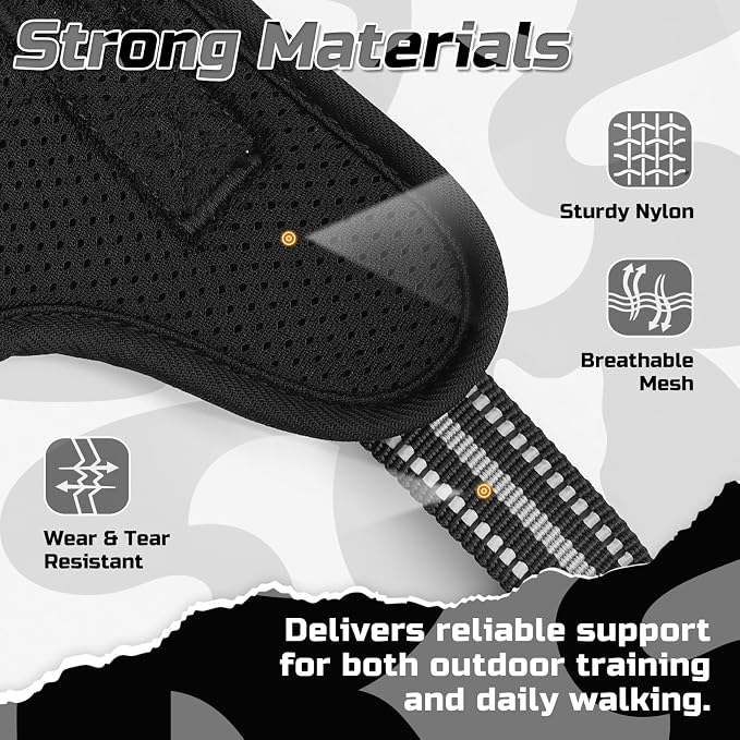 rabbitgoo Tactical Dog Harness for Large, No Pull Military Service Vest | Molle & Handle, Heavy Duty, Adjustable, Reflective Straps, Easy Control for Training Walking, B&W Geometric, Large