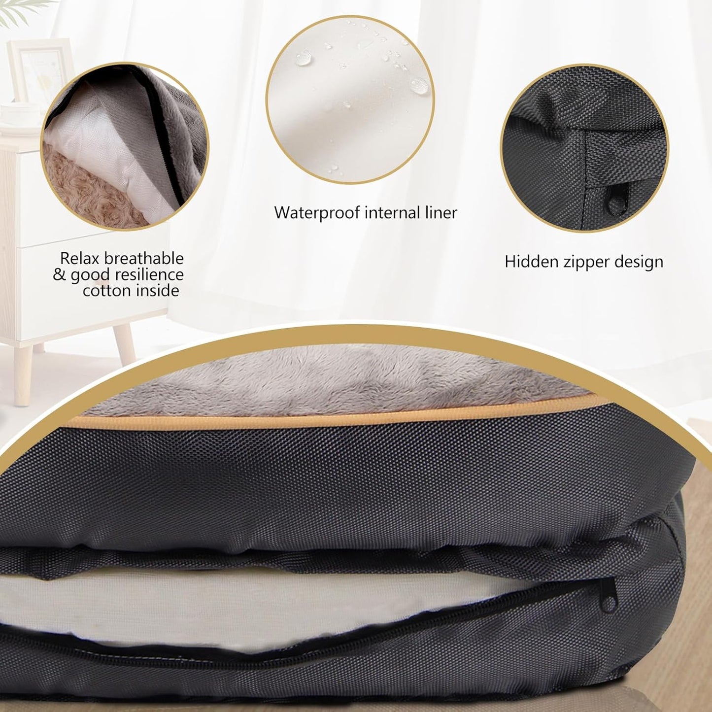 JOYELF Memory Foam Dog Bed Small Orthopedic Dog Bed & Sofa with Removable Washable Cover and Squeaker Toy as Gift