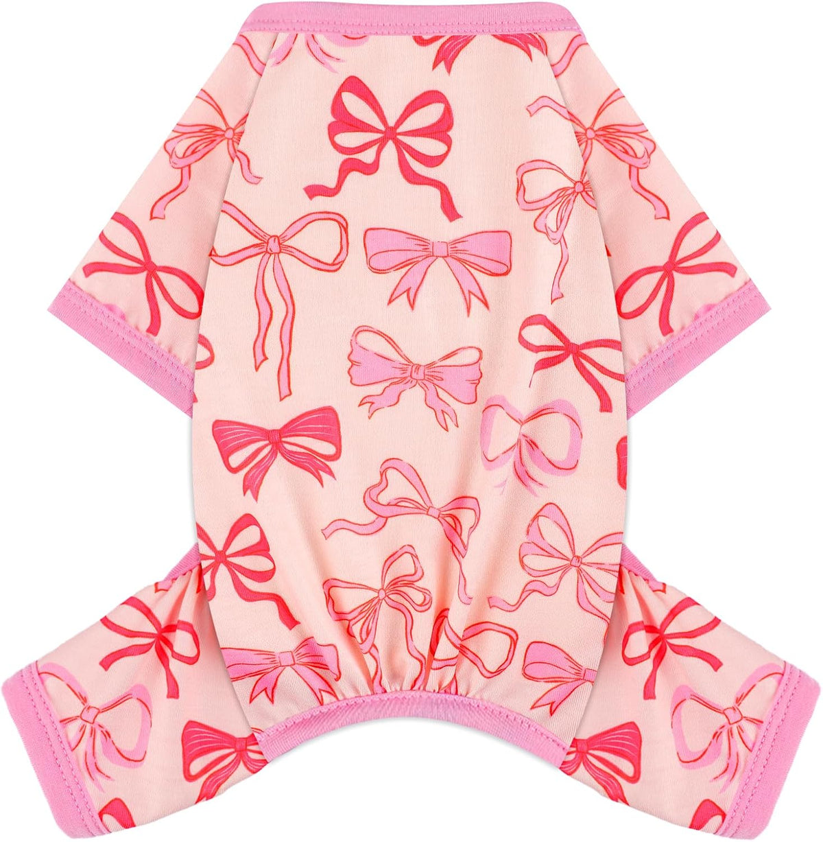 Dog Pajamas Small Sized Dogs Stretchable Summer Dog Clothes Pjs 4 Legs Girl Boy Cute Soft Puppy Outfits Doggie Cat Jammies Jumpsuit Sleeper for Pet (Bow Tie, X-Small)