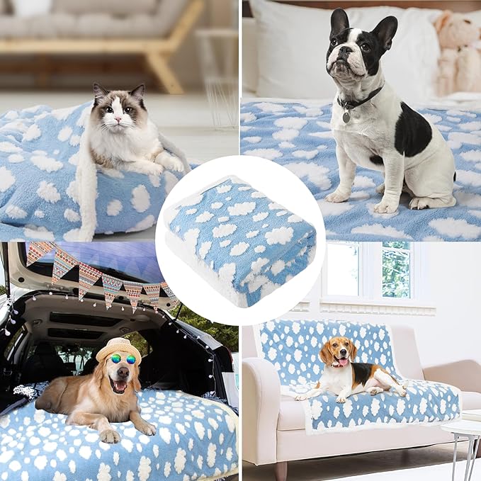 Dog Blanket for Small Medium Large Dogs Fleece Cat Blankets for Indoor Cats Washable Fluffy Pet Bed Blanket Furniture Sofa Couch Cover Protector