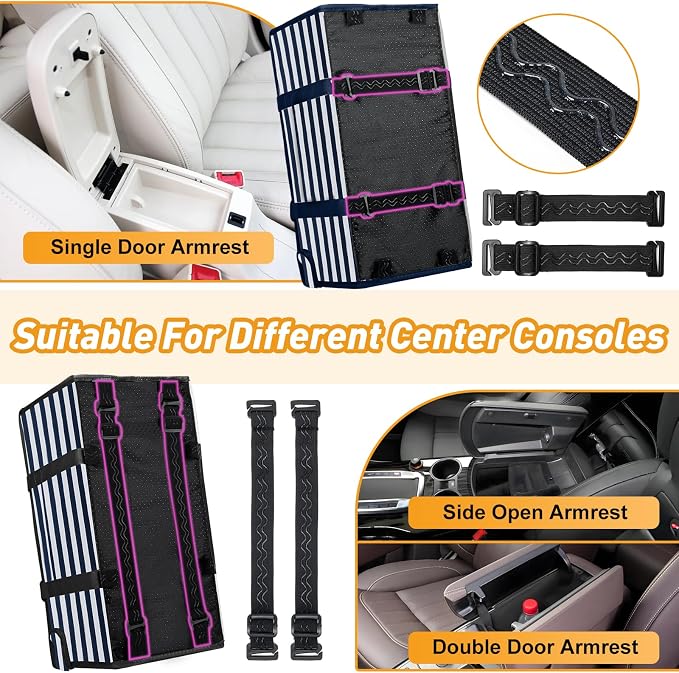 Portable Dog Car Seat for Small Dogs, Puppy Car Seat, Blue Stripes | Booster Seat With Safety Leash & Adjustable Straps Keeps Small Dogs Secure. Removable Washable Cushion. Fits Most Cars.