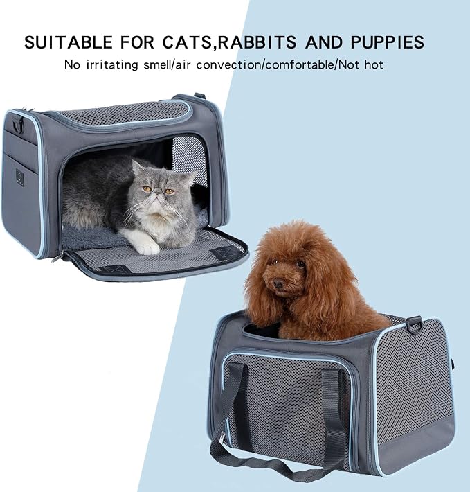 A4Pet Airline Approved Cat Carrier Dog Carriers, Soft-Sided Portable Pet Travel Washable Carrier for Cats