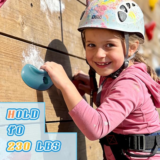 50 PCS Rock Climbing Wall for Kids,Rock Wall Climbing Holds,Adults Climbing Wall Grip Kits Holds Up to 230 lbs for Outdoor Indoor Home Playground Climbing Holds（Pastel Color）