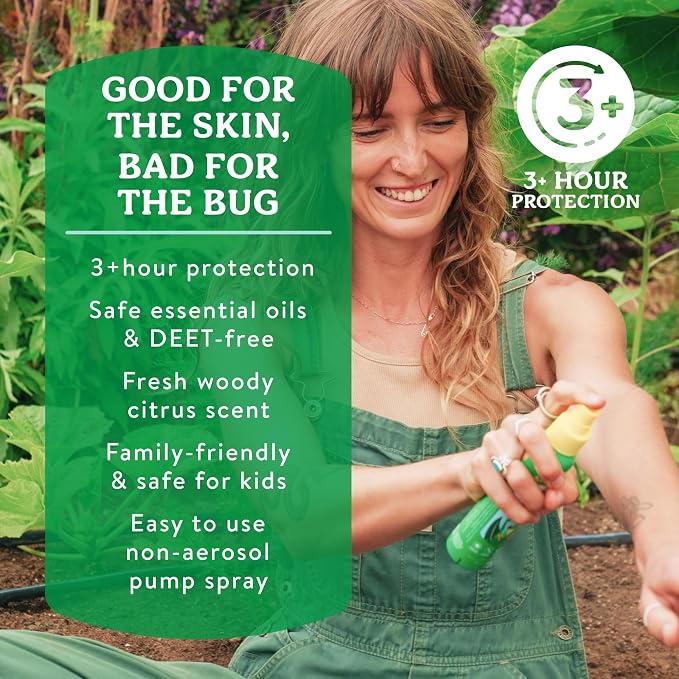 Badger Bug Spray, 3-Hour DEET-Free Mosquito Repellent, Family Friendly, Citronella & Organic Essential Oils, Natural & Vegan Insect Repellent Spray for Travel, 2.7 fl oz Aluminum Bottle, 2-Pack