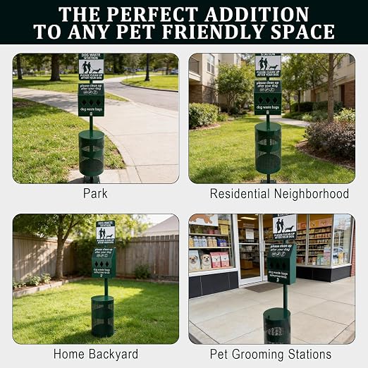 Dog Waste Station, Commercial Dog Poop Station | Pet Waste Station, 12 Gallons for Backyard, Park, Outdoor