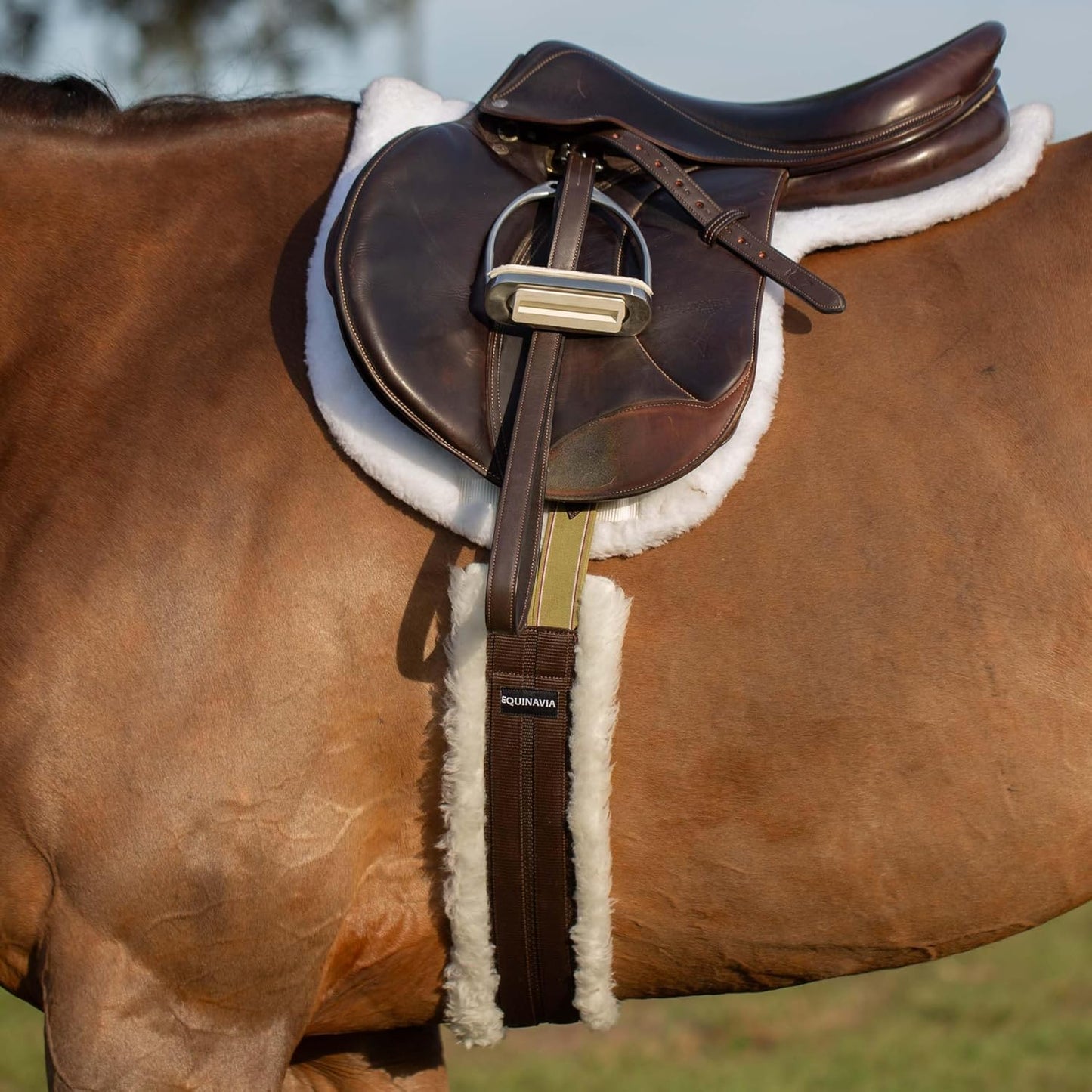 Equinavia Eidsvoll Close Contact English Saddle Pad | Horse Saddle Pad with Shock Absorbing Fleece Top | Hook & Loop Billet Straps, Secure Fit | Breathable for All Riding Styles