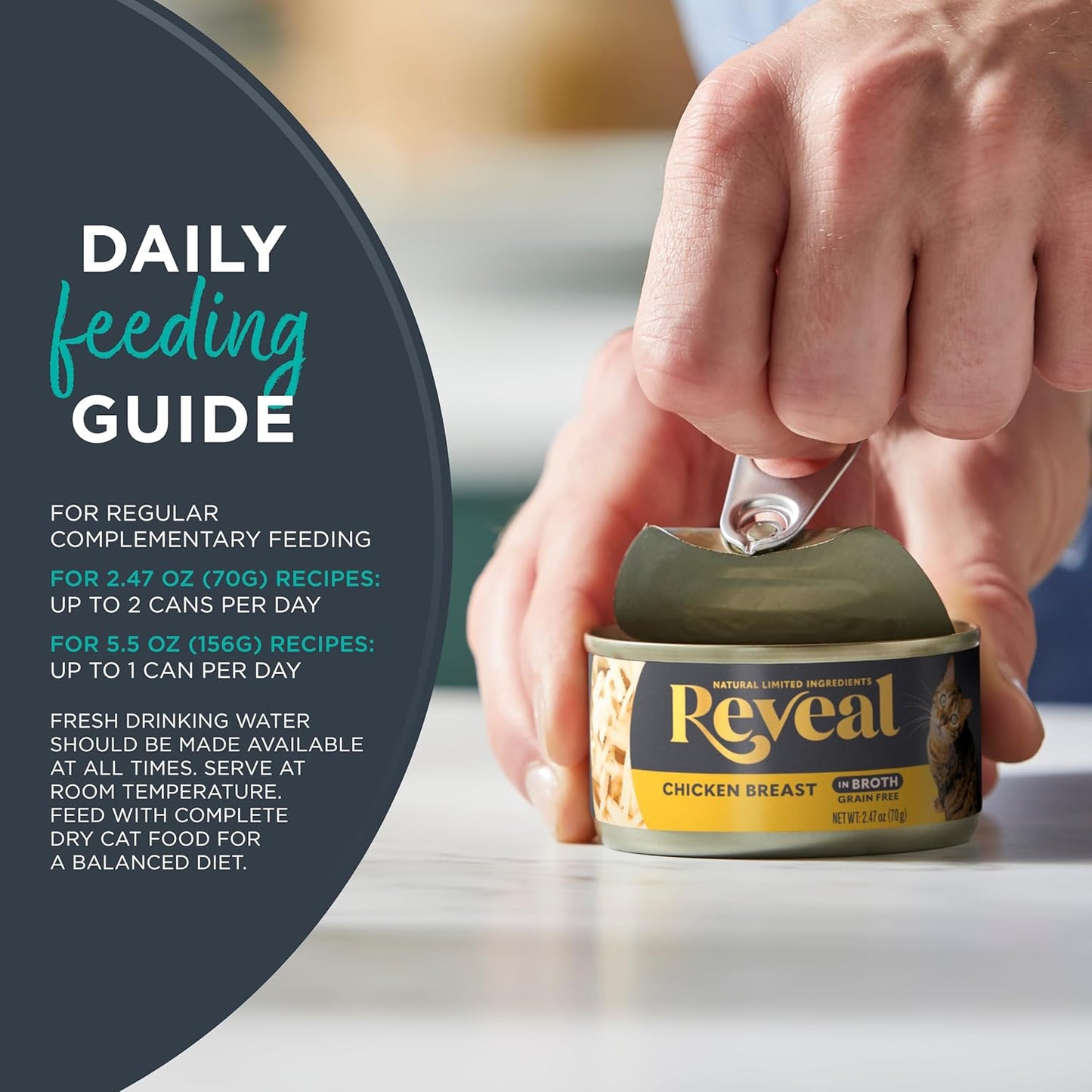 Reveal Natural Wet Cat Food, 24 Count, Grain Free, Limited Ingredient Canned Food for Cats, Tuna Fillet with Shrimp in Broth, 2.47 oz Cans