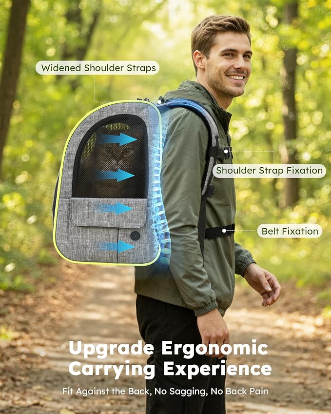 pecute Cat Backpack Expandable, Cat Carrier Backpack with Breathable Window