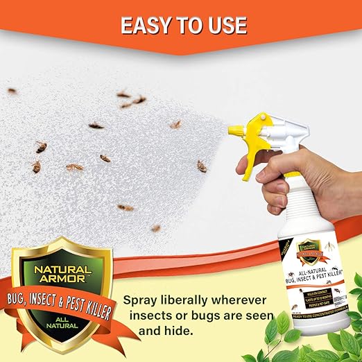 Natural Bug, Insect & Pest Killer & Control Including Fleas, Ticks, Ants, Spiders, Bed Bugs, Dust Mites, Roaches and More for Indoor and Outdoor Use, 128 Fl Oz Gallon Refill