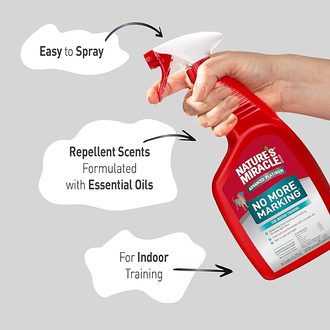 Nature's Miracle Advanced Platinum No More Marking Bundle Advanced Platinum No More Marking 128oz Bottle & 24oz Sprayer. Helps Discourage Repetitive Pet Marking