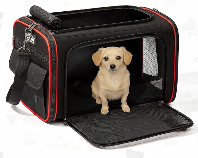 EliteField Soft-Sided Pet Carrier (3-Year Warranty, Airline Approved), Foldable Travel Bag with Removable Fleece Bed for Dogs, Cats & Small Pets, Scratch-Resistant Mesh