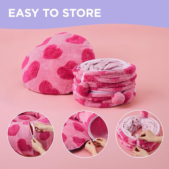 Lesure Donut Cute Jacquard Cat Tunnel Bed Kitten Toys for Puppy Bunny | 33.5x33.5x10in,Round Cat Bed Tube for Indoor Cats Rabbit Dog,Pet Peekaboo Cave Toy,Spiral Hideaway,Washable Cushion