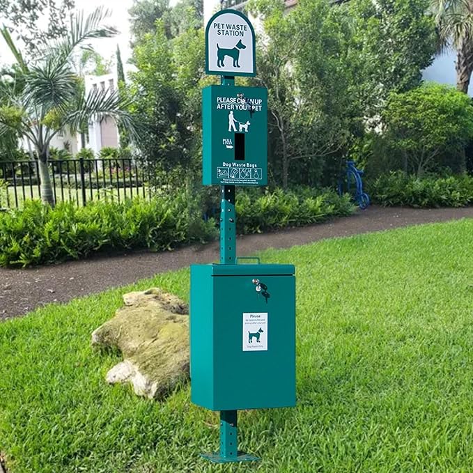 Outdoor Pet Waste Bin100 L,Floor-Standing Standard Dog Waste Station,Removable Inner Barrel