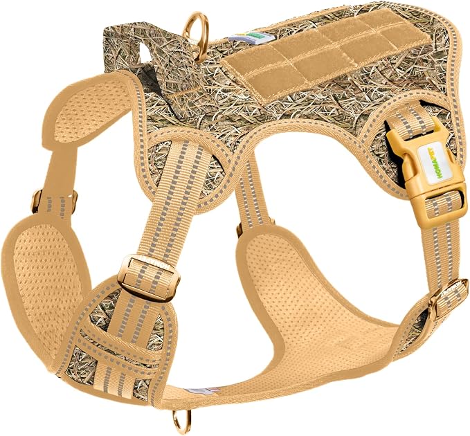 Homapet. Tactical Dog Harness with Dual Leash Attachment Points, Adjustable and Reflective Military Grade Dog Vest with Comfort Control Handle (Duck Hunt-XXL)