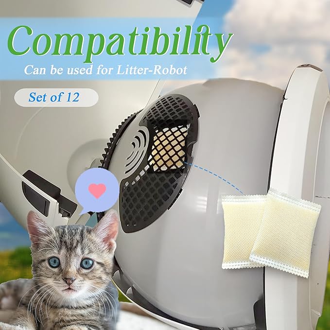 PurifyLogix 12 PCS Odor Remover Deodorant Refills for Whisker OdorTrap Pod | Cat Toilet Odor Eliminates for Litter-Robot and Traditional Litter Boxes (4* Jasmine + 4* Rose + 4* Lemon)