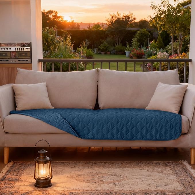 gogobunny 3X Stronger Waterproof Pet Blanket, Scratch Proof Furniture Protector for Dogs Cats, Reversible Cover 30x70 Inch, Dark Blue