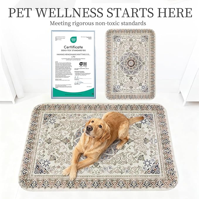 Homimp Washable Pee Pads for Dogs, 2 Pack Reusable Puppy Pads Waterproof, Absorbent and Leakproof Dog Pee Pads, Non Slip Puppy Training Pads, Pet Mat for Floor,Crate,Couch,Whelping,Beige 36"x36"