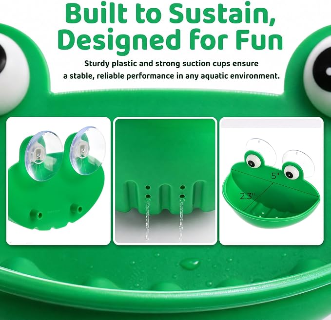 Hiceeden 4 Pack Frog Habitat with Suction Cup, Cute Frogs Fish Tank Decor, Plastic Soup Dish, Tree Frog Aquarium Terrarium Accessories for Toad, Tadpole