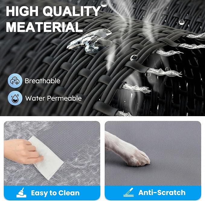 Elevated Dog Bed Raised Cooling Dog Cot for Large Dogs, Portable Indoor & Outdoor Pet Bed with No-Slip Feets Breathable Mesh Pet Bed for Camping Outdoor