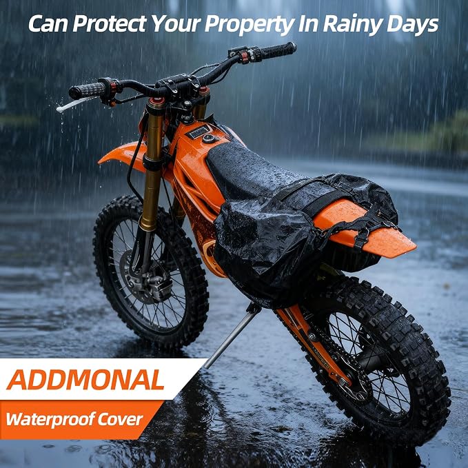 Motorcycle Saddlebags Compatible with Dirt Bike, Dual Sport Motorcross, Motorbike, Racing Mountain Off-Road, Waterproof Motorcycle Bag with Rain Covers (Upgrade 24L)
