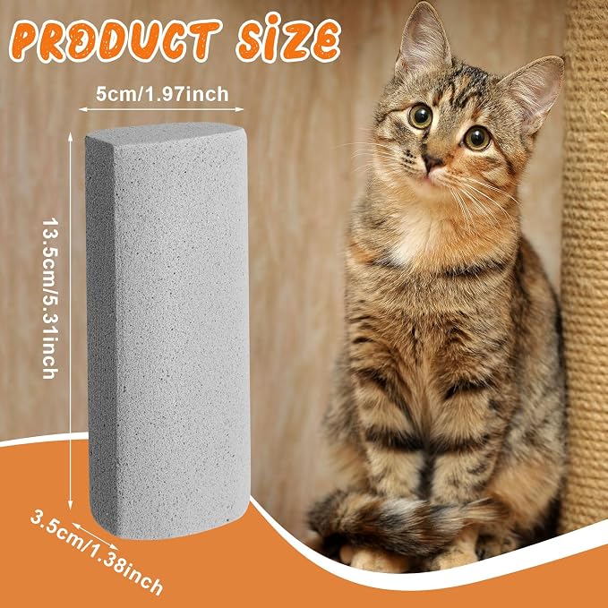 3 Pcs Abbyike Pet Hair Remover Rock Pumice Stone for Dog Cat Hair Pet Removal Cleaning Fur Removal Block Tool Scraper for Car, Carpet, Couch, Beding, Fufmiture Cleaning (5.3 x 2 x 1.4 Inch,Gray)