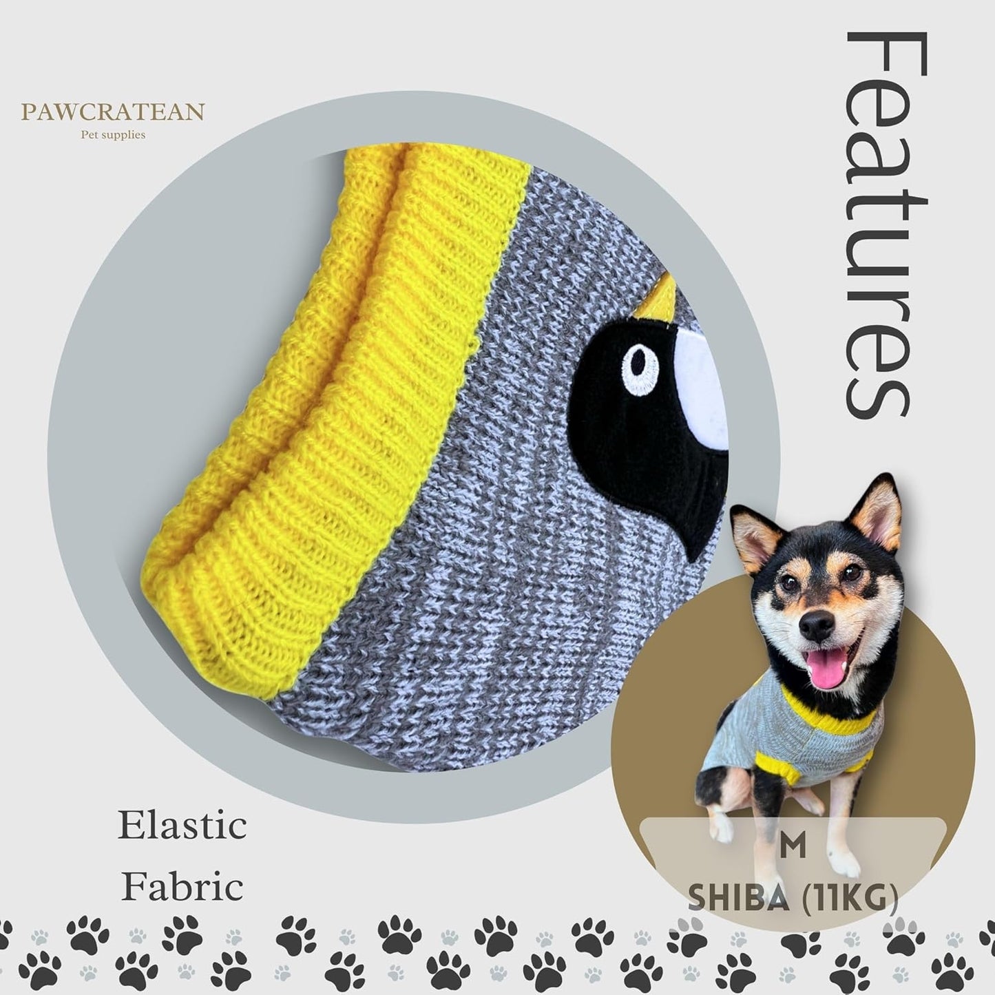 Cute Sweater for Dogs and Cats Soft Flannel Pet Outfit Warm and Cozy Animal Hoodie Small to Large Pet Clothes for Halloween Parties and Everyday Wear (Large, Grey Pinguin)
