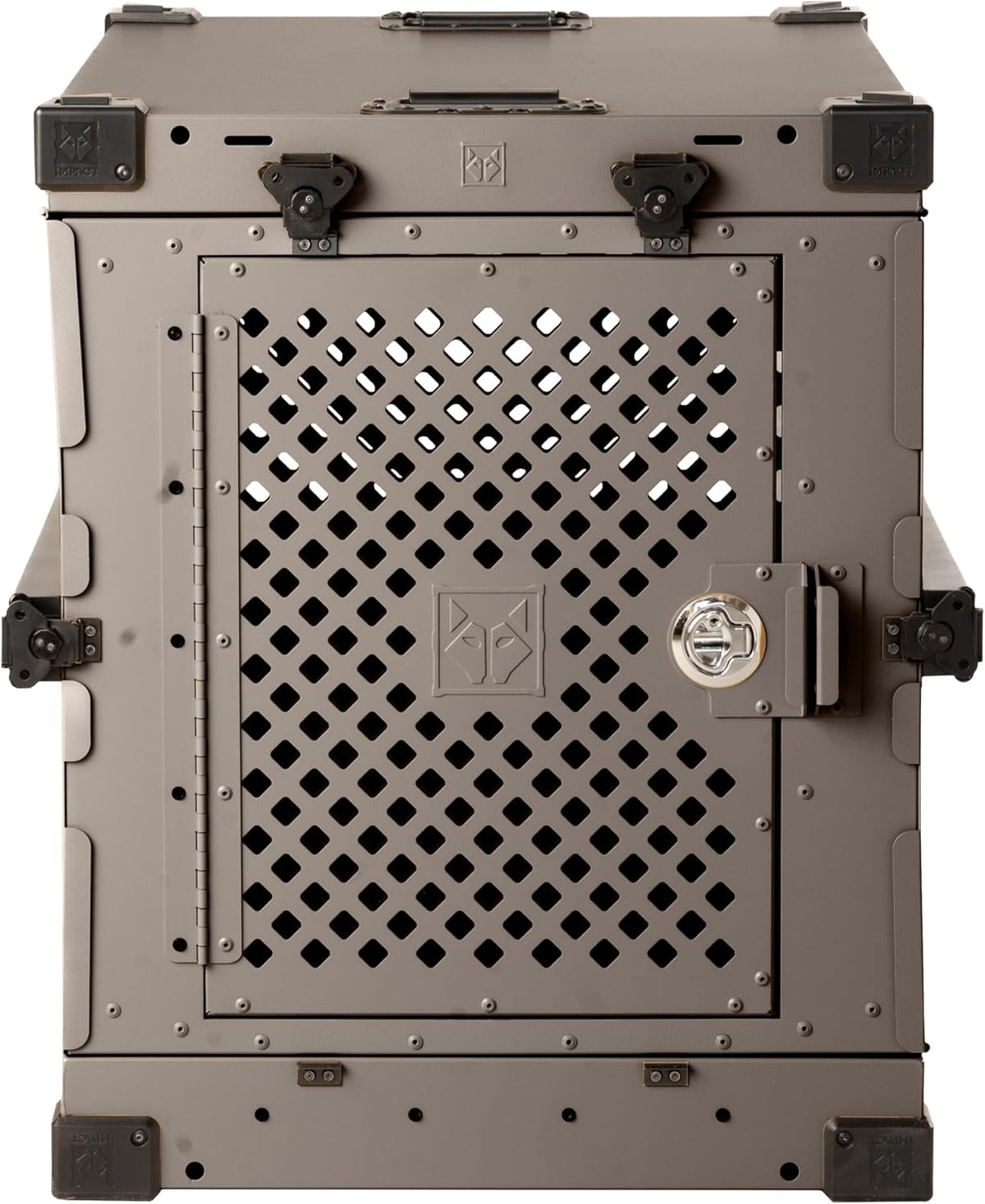 Impact Collapsible Dog Crate - Foldable Hard Crate for Large Dogs - Heavy Duty Travel Kennel with Powder-Coated Aluminum - Quick Setup for Indoor & Outdoor (Gray, 40" (40.5" L x 23" W x 29" H))