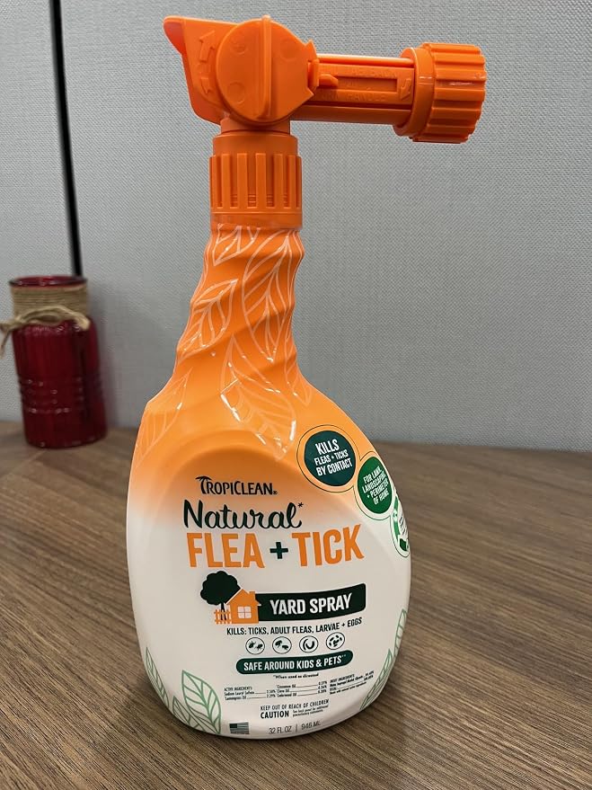 TropiClean Natural Maximum Strength Flea and Tick Spray for Yard, 32oz