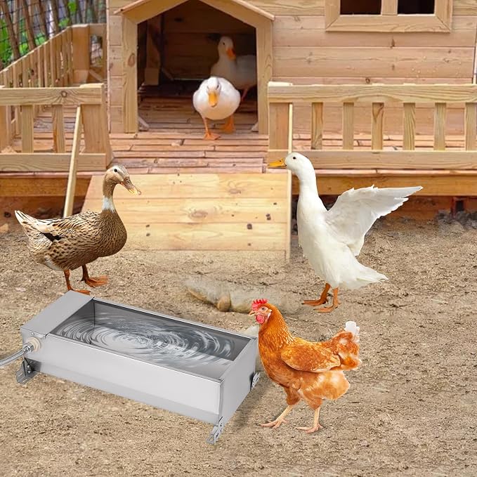 Automatic Livestock Water Trough Large Capacity, Self Filling Dog Waterer | Outdoor Animal Drinking Water Bowl Dispenser with Float Valve, Stainless Steel Water Trough for Horse,Goat,Pig,Dog,Sheep