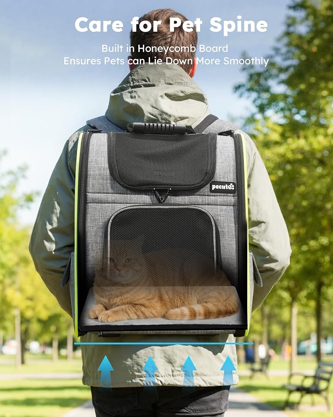 pecute Cat Backpack Expandable, Cat Carrier Backpack with Breathable Window