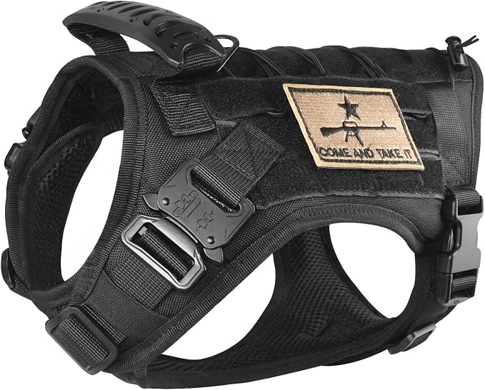 Tactical Service Dog Vest Harness K9 Military Molle Dog Vest for Outdoor Training Wear-Resisting Pet Harness with Rubber Handle & Metal Buckle