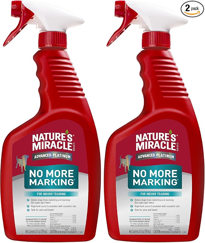 Nature's Miracle Advanced Platinum No More Marking,24 Ounces,Helps Discourage Repetitive Pet Marking,(Pack of 2)