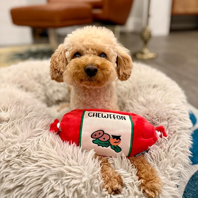 CHEWFFON Interactive Snuffle Sausage Dog Toy, Crinkle Puzzle Enrichment Toy with Treat Pockets, Nose Work Toy for Boredom, All Dog Sizes
