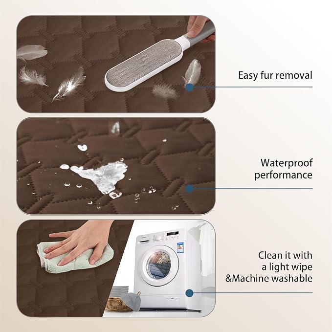 gogobunny 3X Stronger Waterproof Pet Blanket, Scratch Proof Furniture Protector for Dogs Cats, Reversible Cover 30x70 Inch, Dark Chocolate