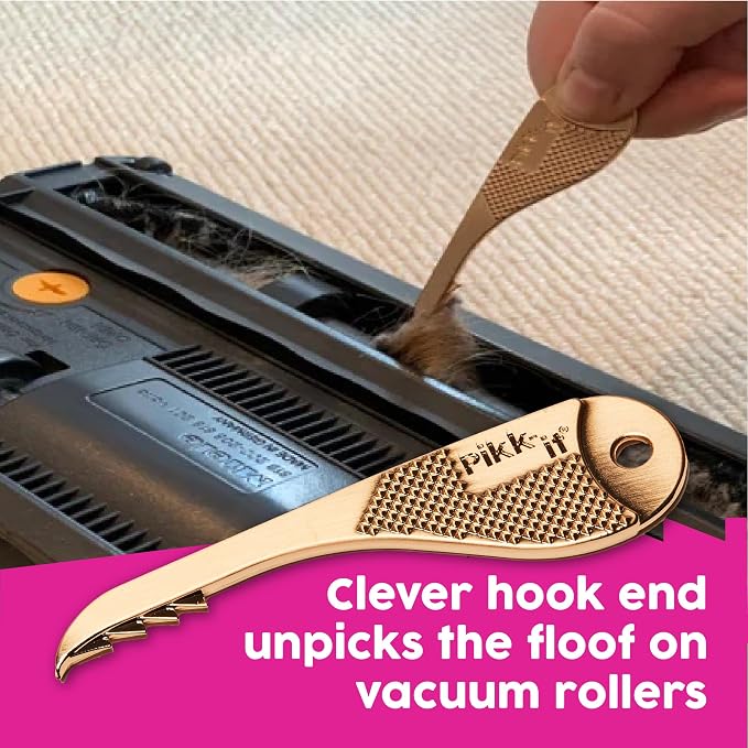Pikk-it® Amazing Tool for Your Vacuum that Removes Tangled Hair in Seconds, Improves Cleaning Power & Efficiency. Great on Pet & Human Hair, Super Strong (Twin Pack)