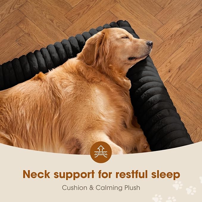 Czpalo Elevated Dog Bed with Removable Bolster Cushion Mat, Raised Pet Cot for Extra Large Sized Dogs with Breathable & Washable Mesh, Indoor & Outdoor Pet Hammock with Skid-Resistant Feet.