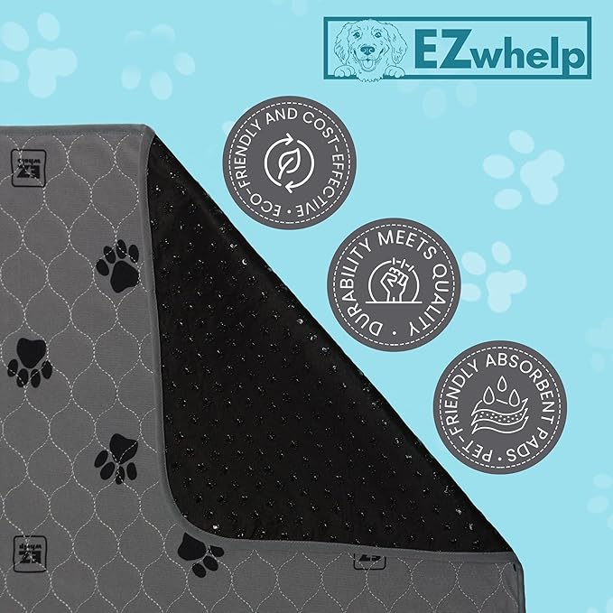 EZwhelp Reusable Quick Dry Pad - Waterproof Pet Pee Pads Washable for Large Dogs - Non-Slip Dog Training Pads, Fast Absorbent - Reusable Potty Pads for Cats and Dogs - 50" x 80" Pack of 1