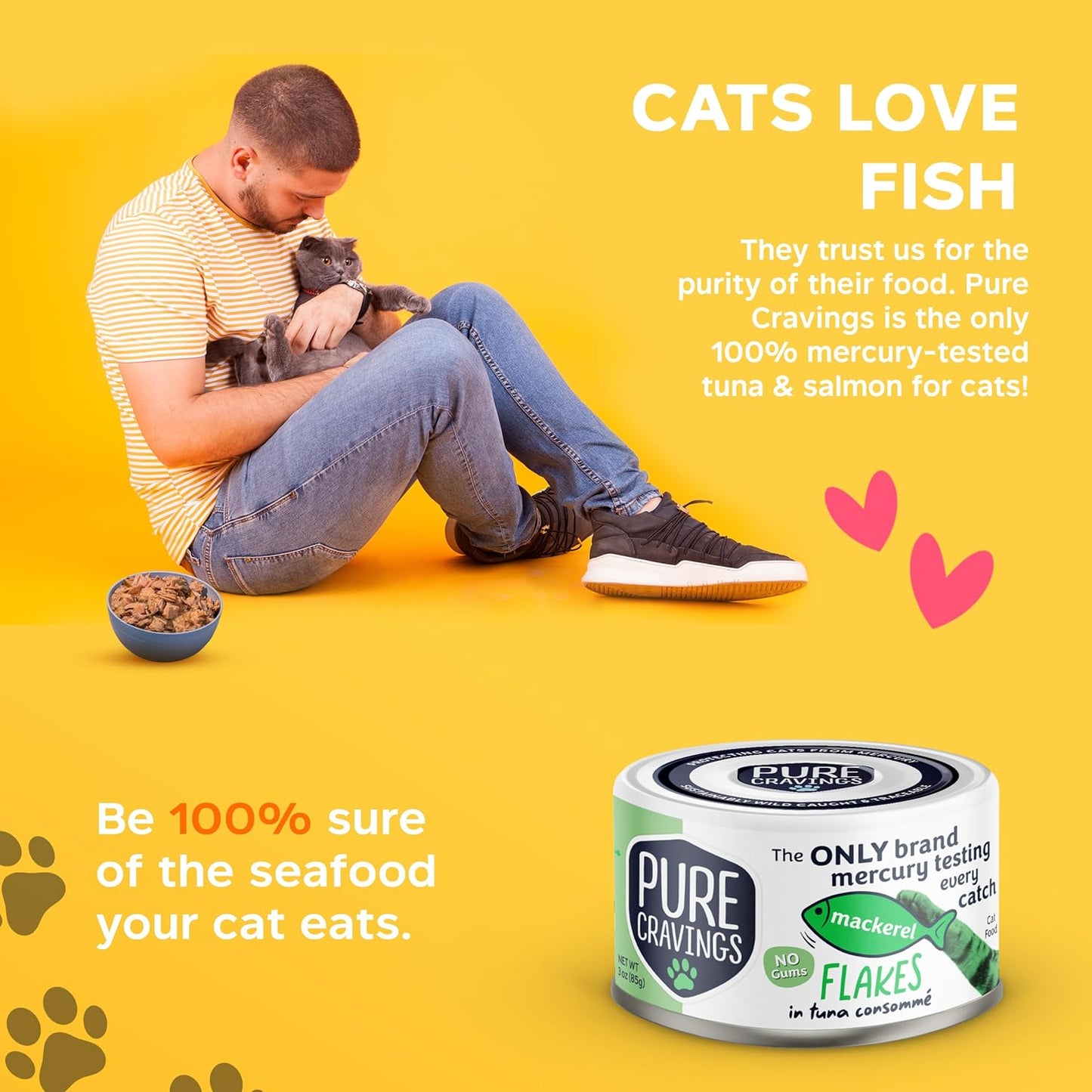 Mackerel Flakes in Tuna Consommé, Canned Wet Cat Food Soup, 100% Mercury-Tested, Moist Can Fish, Grain-Free Protein, Non-GMO, 3oz, Pack of 12