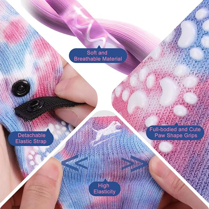 EXPAWLORER Anti Slip Dog Socks to Prevent Licking Paws, Dog Shoes for Hot Pavement, Dog Booties for Small Medium Large Senior Dogs, Traction Control Boots & Paw Protectors for Hardwood Floors